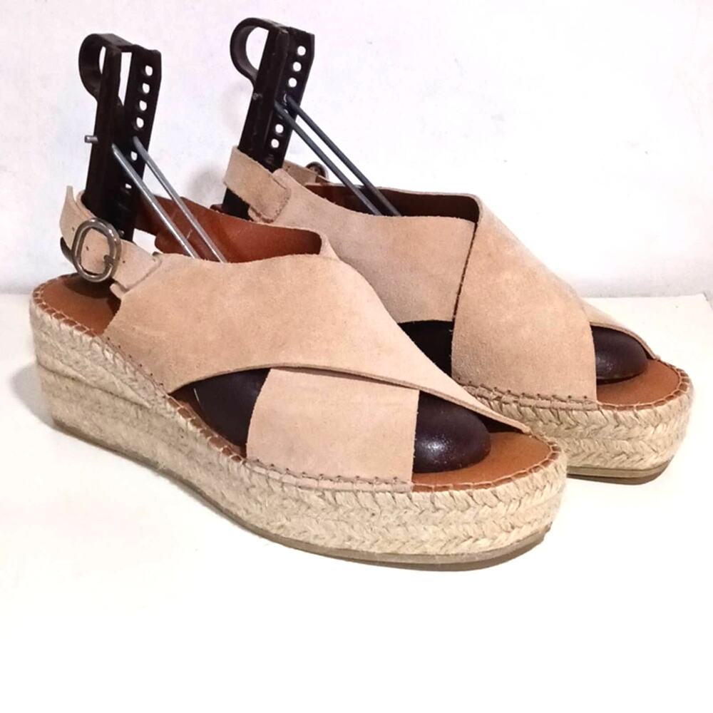 Shoe The Bear Espadrilles Peachy Tan Nubuck Suede Size 40- 9.5